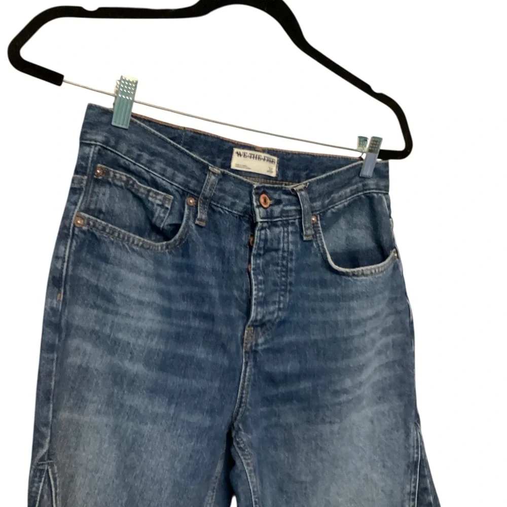 We The Free Ripple Wide-Leg Pieced Cropped Jeans